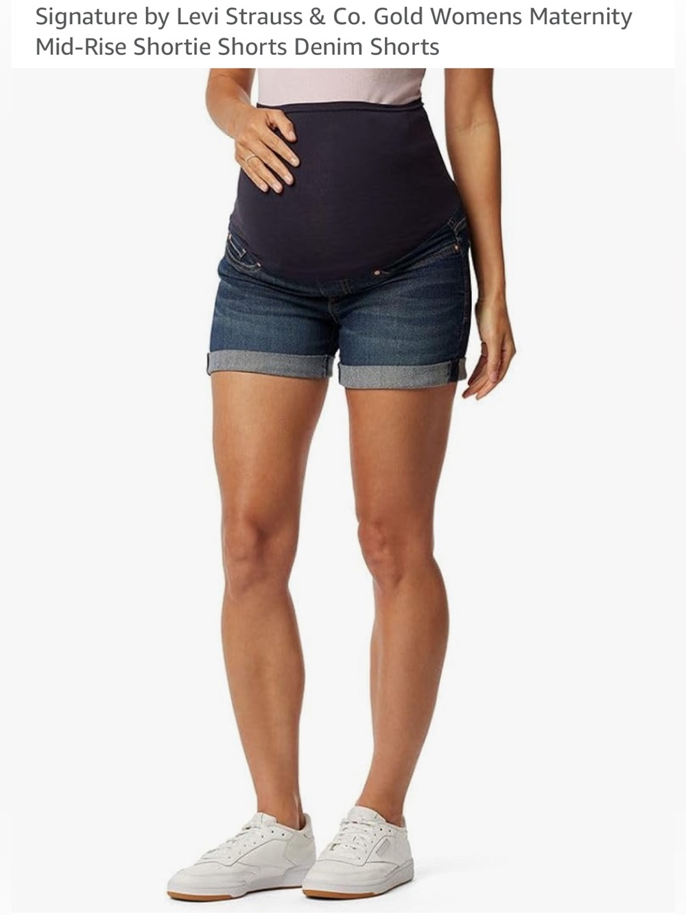 Signature by Levi Strauss & Co. Womens Maternity. Mid-Rise Shortie Shorts